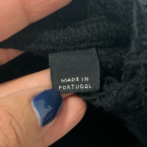 Allsaints men’s distressed neckline black crewneck sweater 100% cotton NWOT - Picture 7 of 9